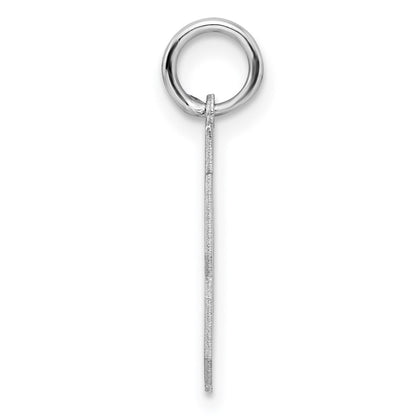 Sterling Silver Silver/Rhodium-Plated Satin Number 23 Charm