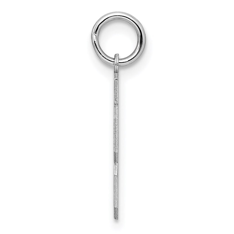 Sterling Silver Silver/Rhodium-Plated Satin Number 33 Charm
