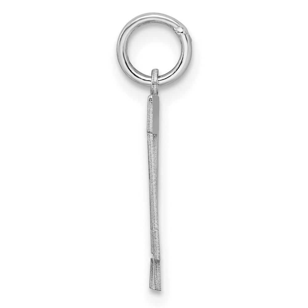 Sterling Silver Silver/Rhodium-Plated Satin Number 44 Charm