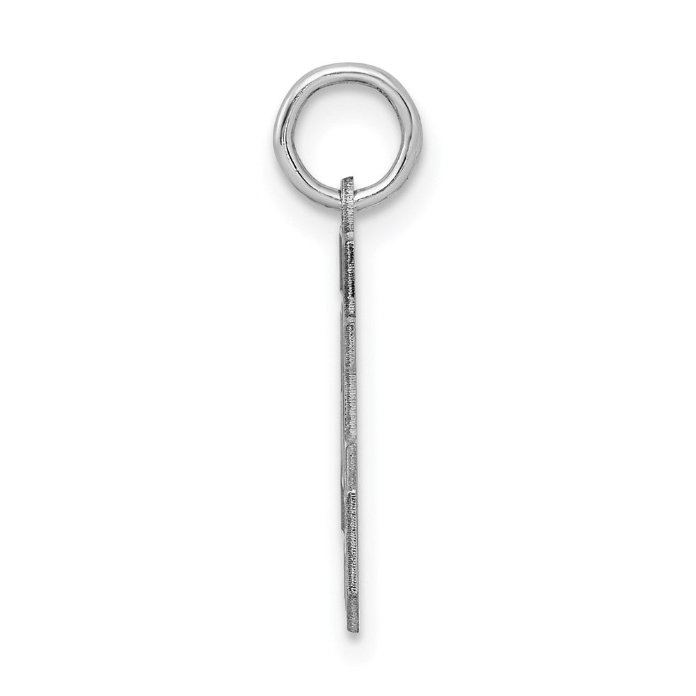 Sterling Silver Silver/Rhodium-Plated Satin Number 45 Charm