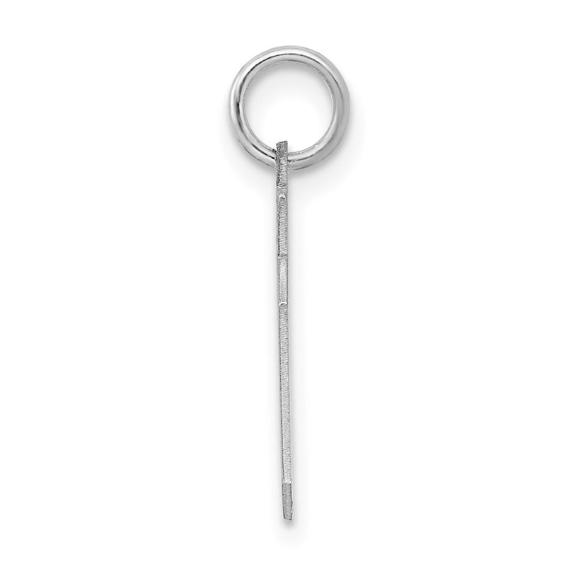 Sterling Silver Silver/Rhodium-Plated Satin Number 50 Charm