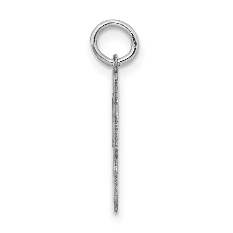 Sterling Silver Silver/Rhodium-Plated Satin Number 53 Charm