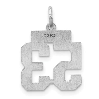 Sterling Silver Silver/Rhodium-Plated Satin Number 53 Charm