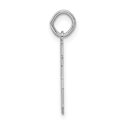 Sterling Silver Silver/Rhodium-Plated Satin Number 65 Charm