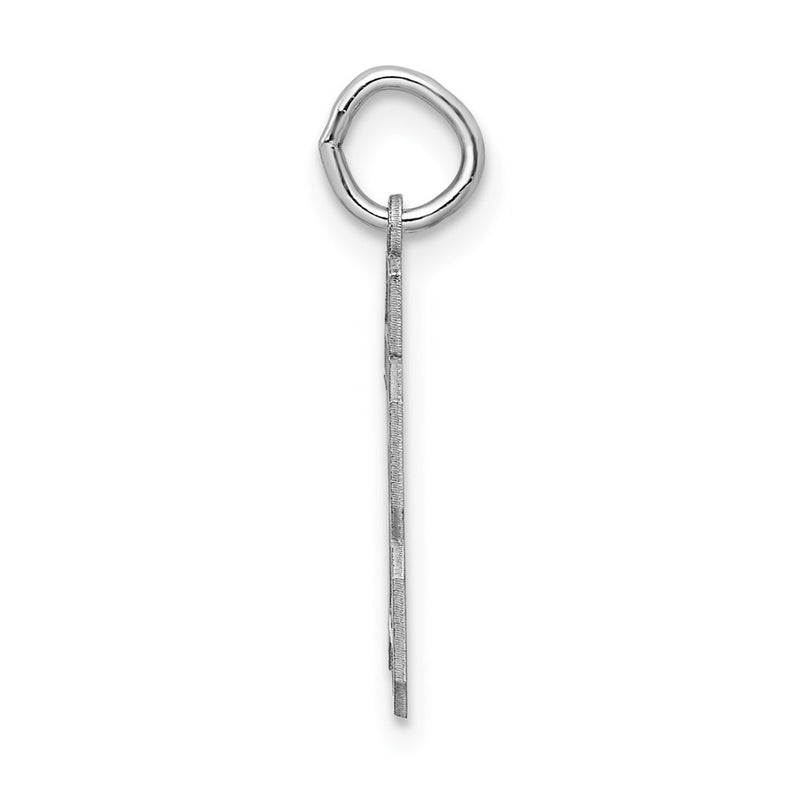 Sterling Silver Silver/Rhodium-Plated Satin Number 73 Charm