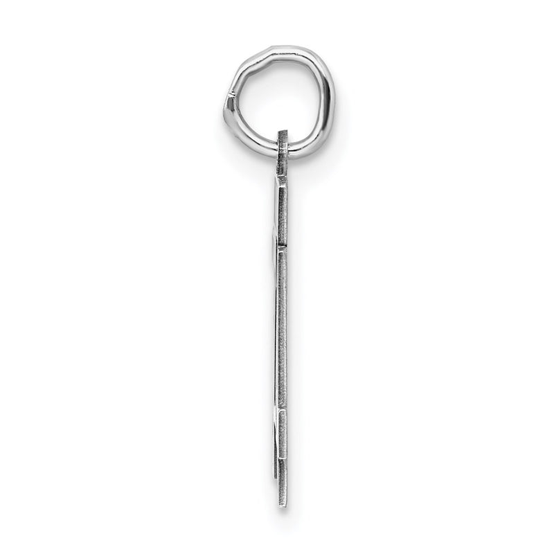 Sterling Silver Silver/Rhodium-Plated Satin Number 74 Charm