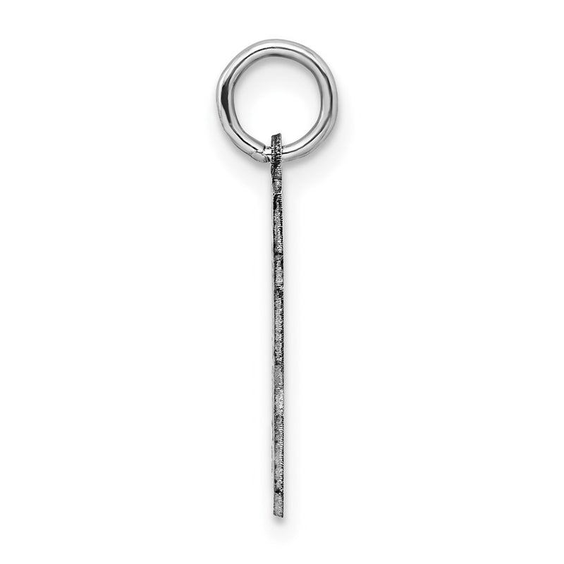 Sterling Silver Silver/Rhodium-Plated Satin Number 83 Charm
