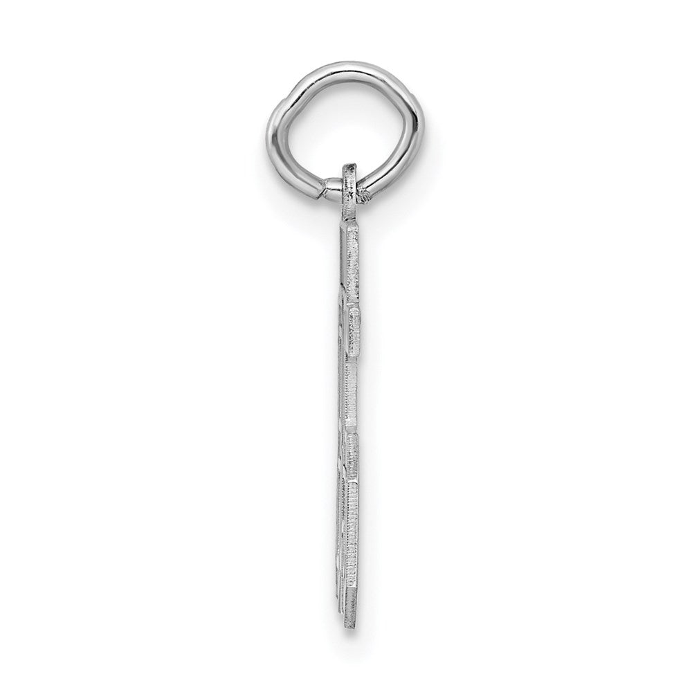 Sterling Silver Silver/Rhodium-Plated Satin Number 85 Charm