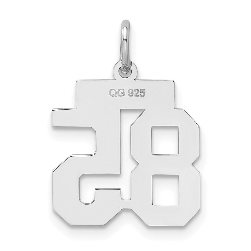 Sterling Silver Silver/Rhodium-Plated Satin Number 85 Charm