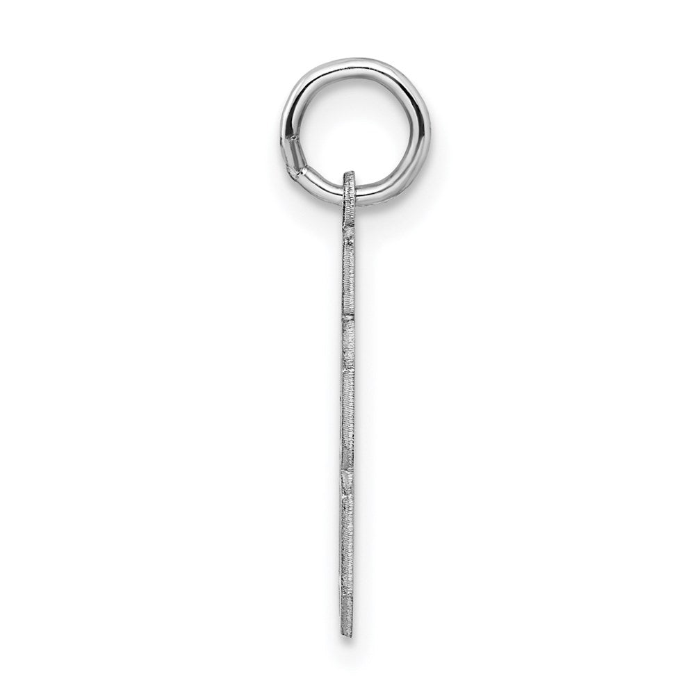 Sterling Silver Silver/Rhodium-Plated Satin Number 88 Charm