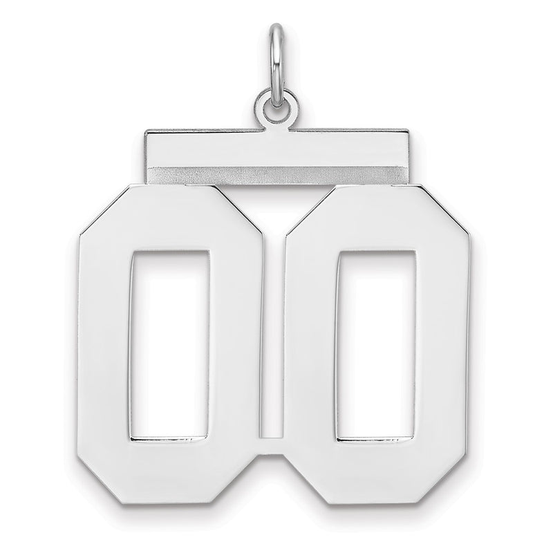 Sterling Silver/rhodium-Plated Polished Number 00 Charm