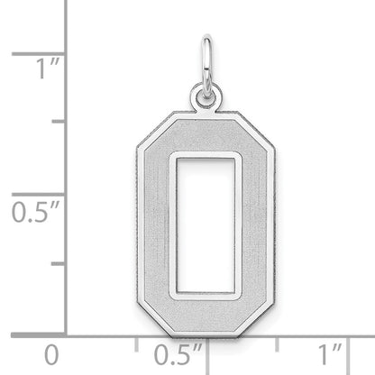 Sterling Silver/rhodium-Plated Satin Number 0 Charm