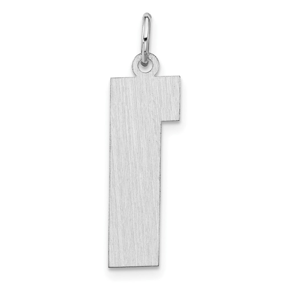 Sterling Silver/rhodium-Plated Satin Number 1 Charm