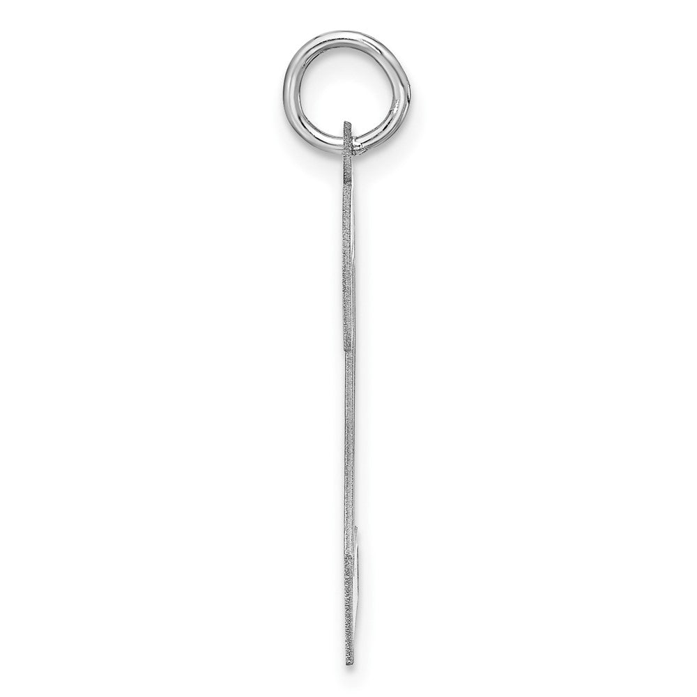 Sterling Silver/rhodium-Plated Satin Number 2 Charm