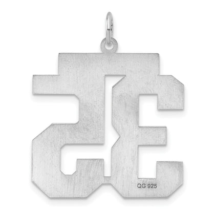 Sterling Silver/rhodium-Plated Satin Number 35 Charm