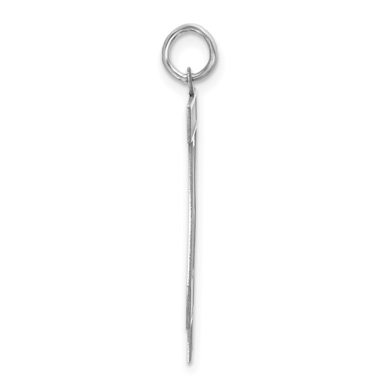 Sterling Silver/rhodium-Plated Satin Number 44 Charm