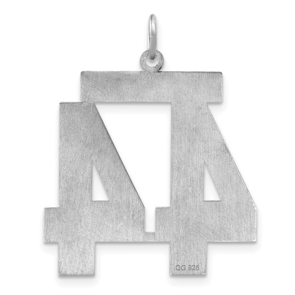 Sterling Silver/rhodium-Plated Satin Number 44 Charm