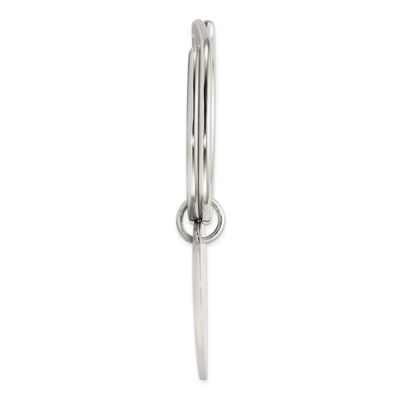 Sterling Silver Rhodium-Plated Heart Key Ring