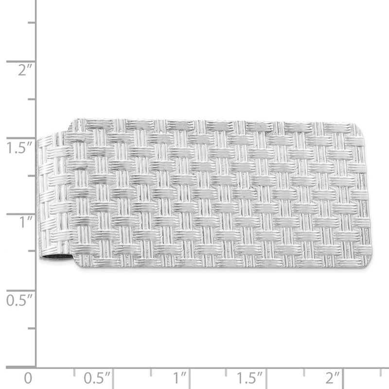Sterling Silver Rhodium-Plated Pattern Money Clip