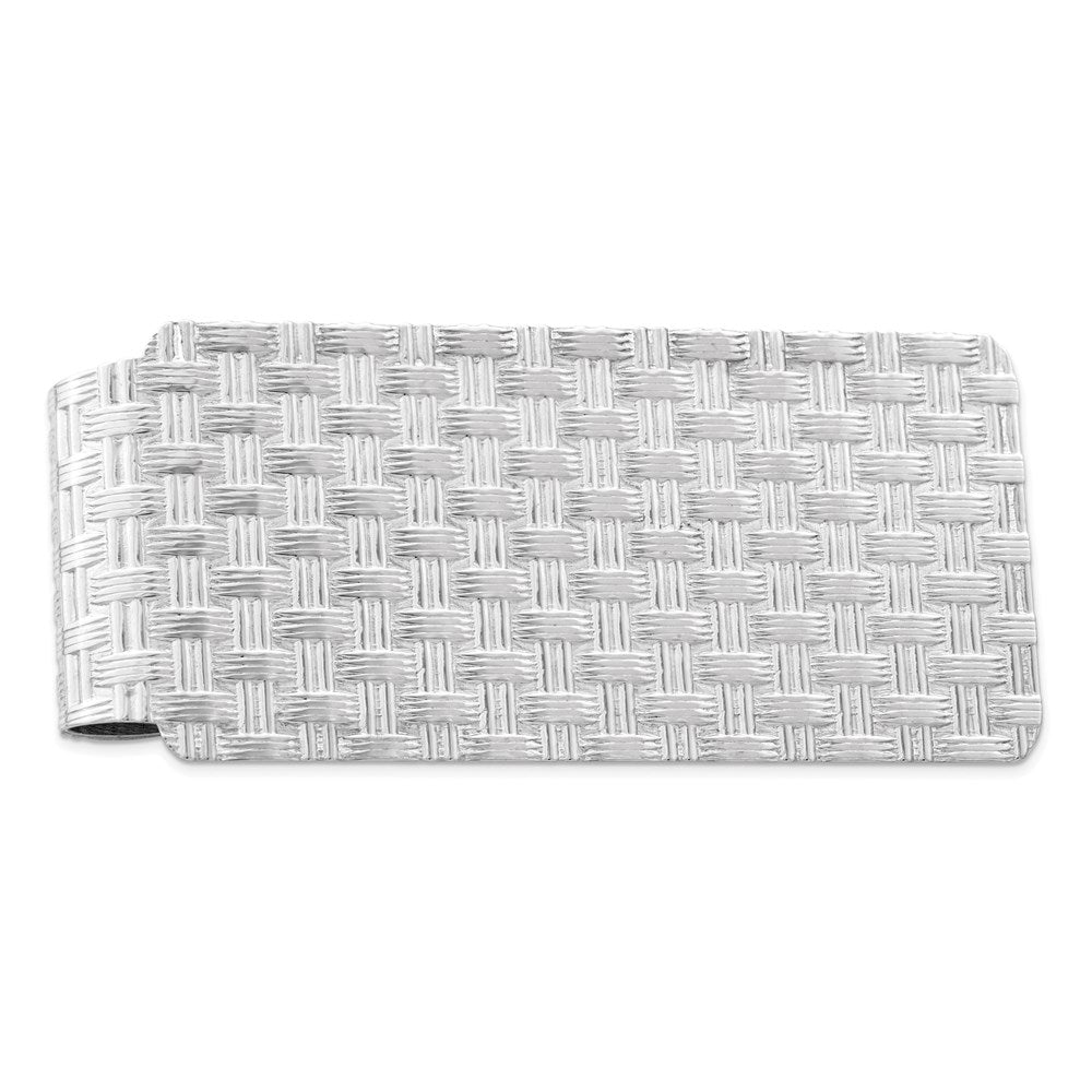 Sterling Silver Rhodium-Plated Pattern Money Clip