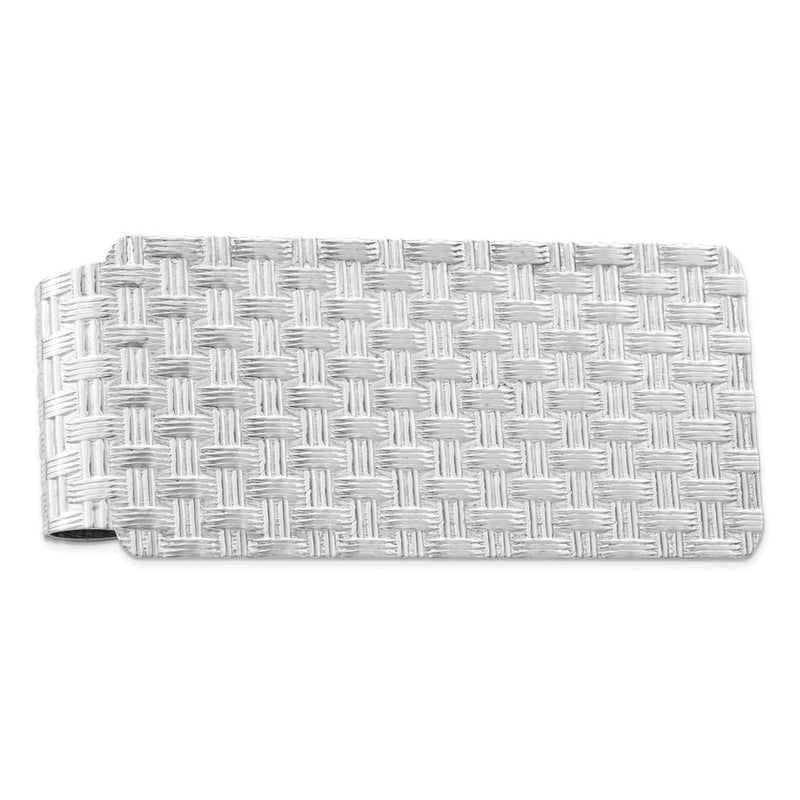 Sterling Silver Rhodium-Plated Pattern Money Clip