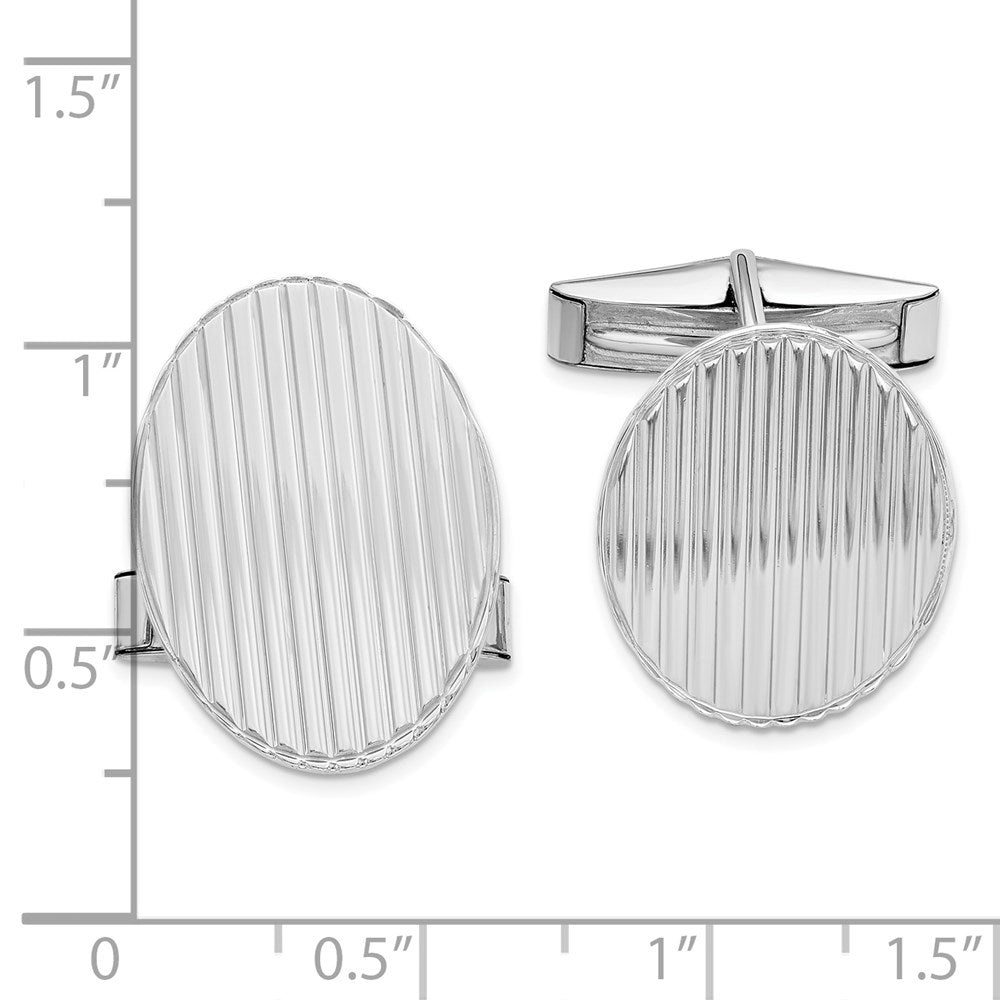 Sterling Silver Rhodium-Plated Cuff Links