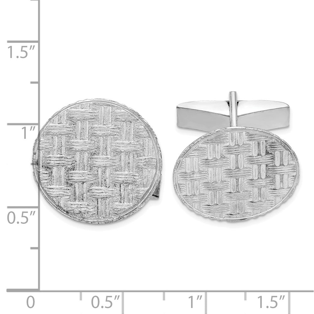 Sterling Silver Rhodium-Plated Cuff Links