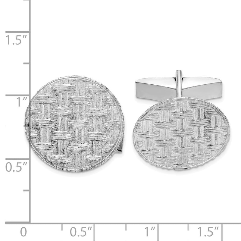 Sterling Silver Rhodium-Plated Cuff Links