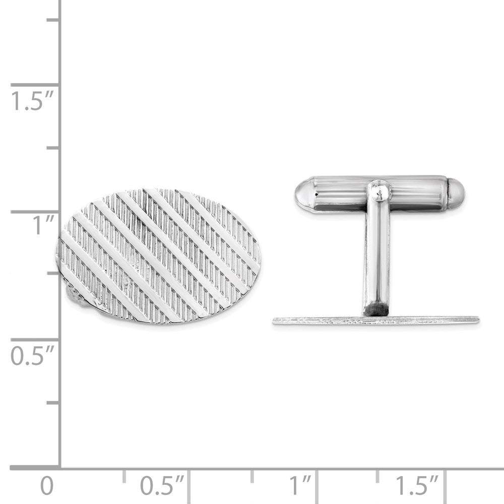 Sterling Silver Rhodium-Plated Cuff Links
