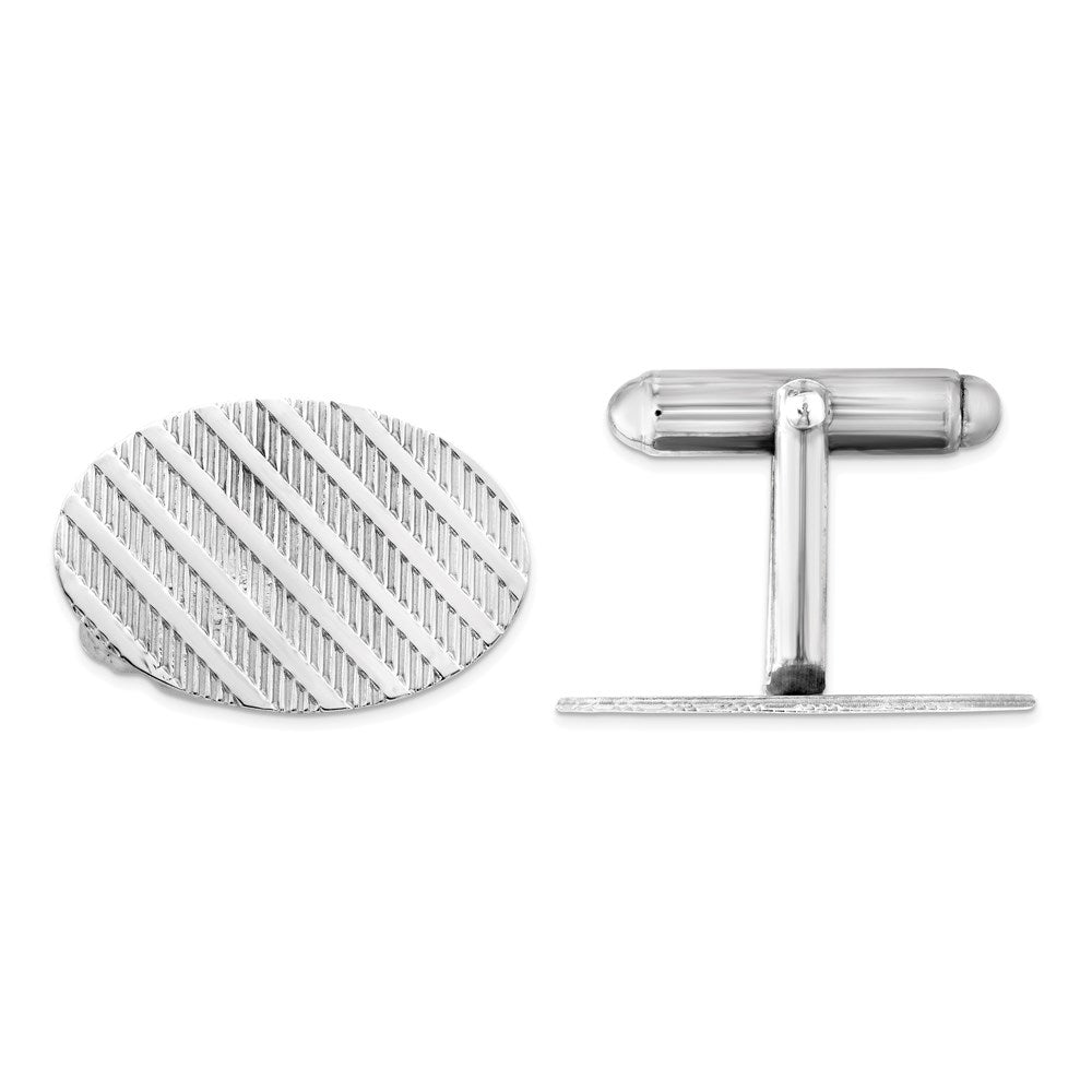 Sterling Silver Rhodium-Plated Cuff Links