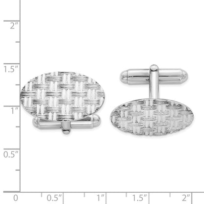 Sterling Silver Rhodium-Plated Cuff Links