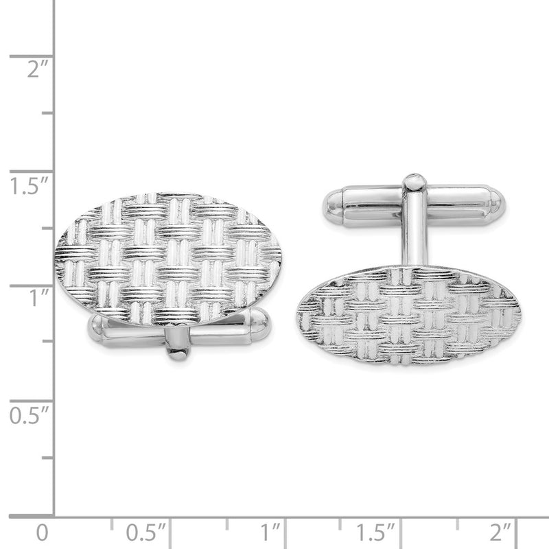 Sterling Silver Rhodium-Plated Cuff Links