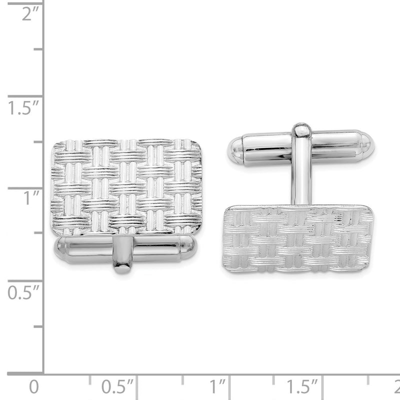 Sterling Silver Rhodium-Plated Cuff Links