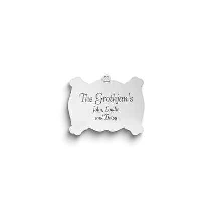 Sterling Silver Rhodium-Plated Christmas Plaque Ornament With Personalization
