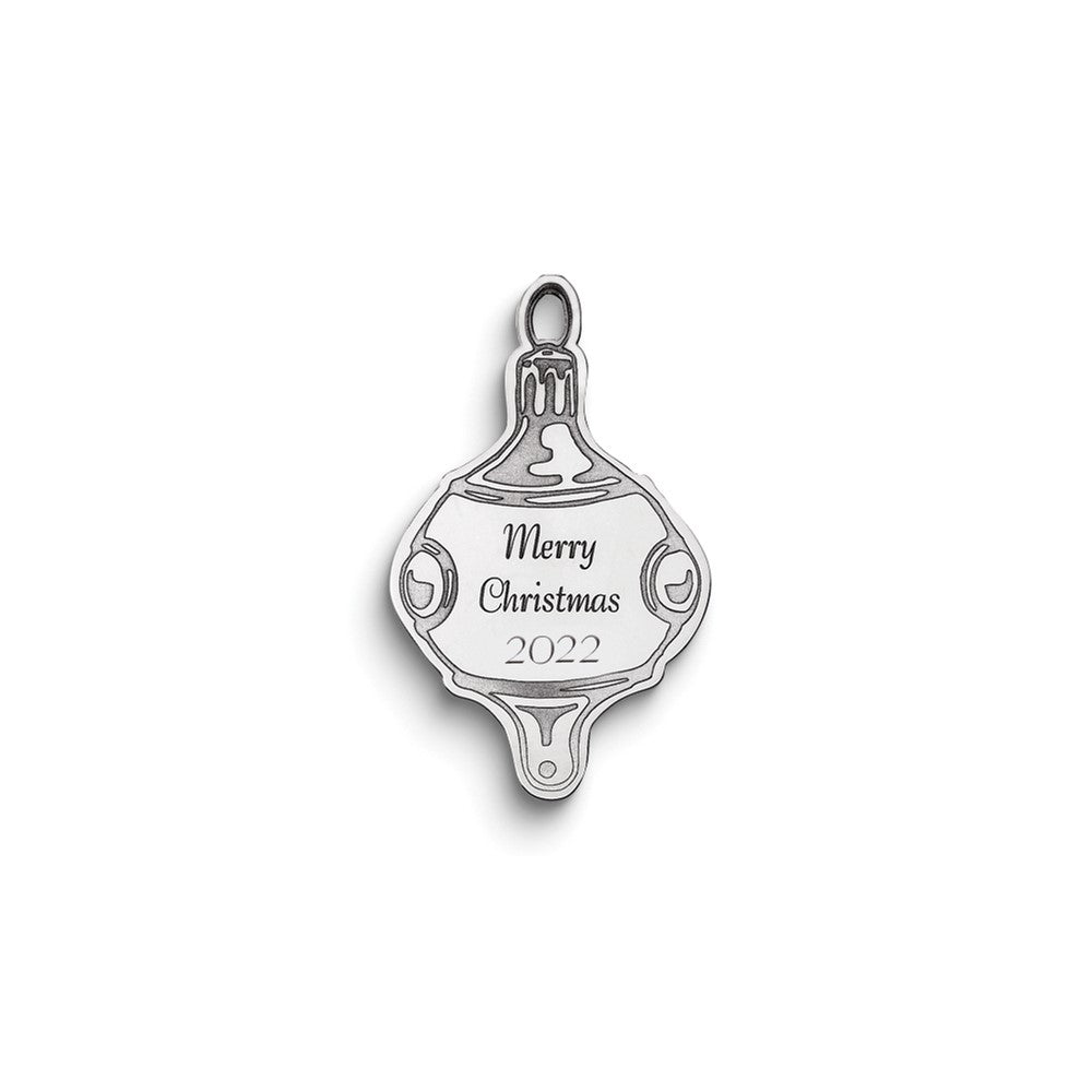 Sterling Silver Rhodium-Plated Christmas Ornament With Personalization