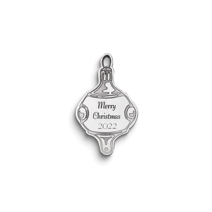 Sterling Silver Rhodium-Plated Christmas Ornament With Personalization