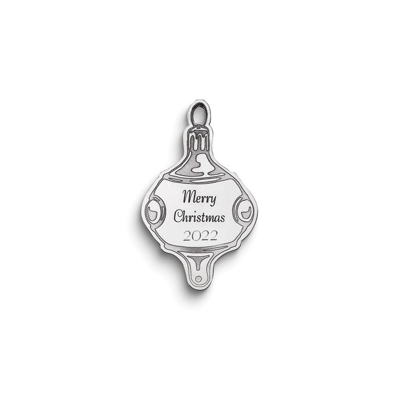 Sterling Silver Rhodium-Plated Christmas Ornament With Personalization