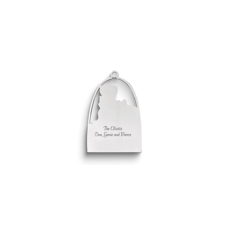 Sterling Silver Rhodium-Plated Christmas Train Ornament With Personalization