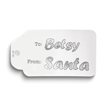 Sterling Silver Rhodium-Plated Christmas Gift Tag With Personalization