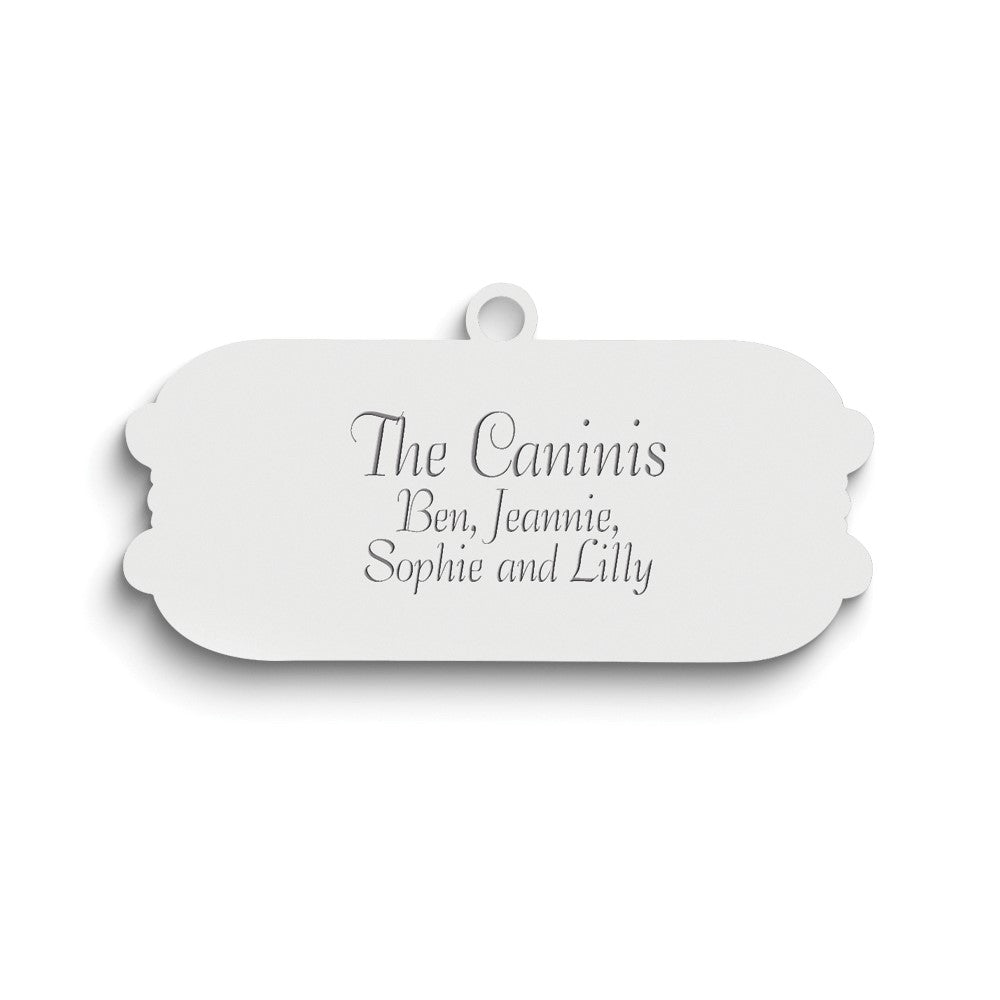 Sterling Silver Rhodium-Plated Christmas Gift Tag With Personalization