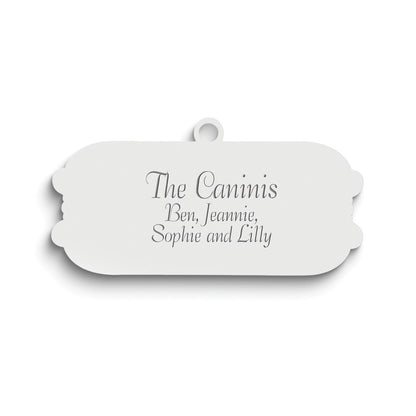 Sterling Silver Rhodium-Plated Christmas Gift Tag With Personalization