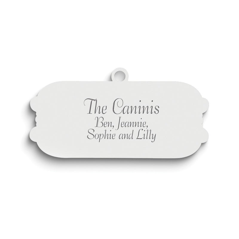 Sterling Silver Rhodium-Plated Christmas Gift Tag With Personalization