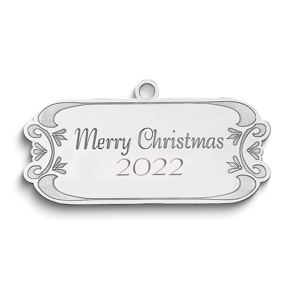 Sterling Silver Rhodium-Plated Christmas Gift Tag With Personalization
