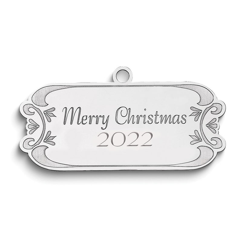Sterling Silver Rhodium-Plated Christmas Gift Tag With Personalization