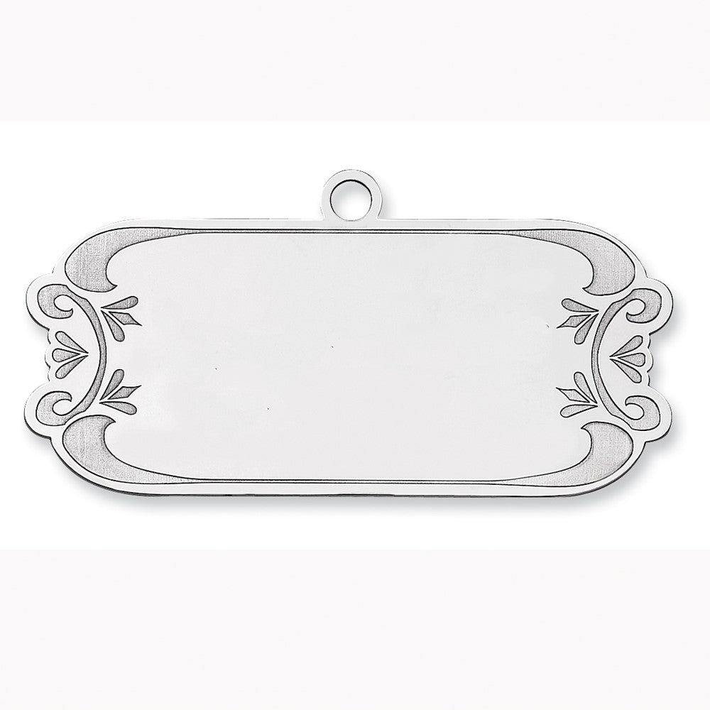 Sterling Silver Rhodium-Plated Blank Christmas Gift Tag