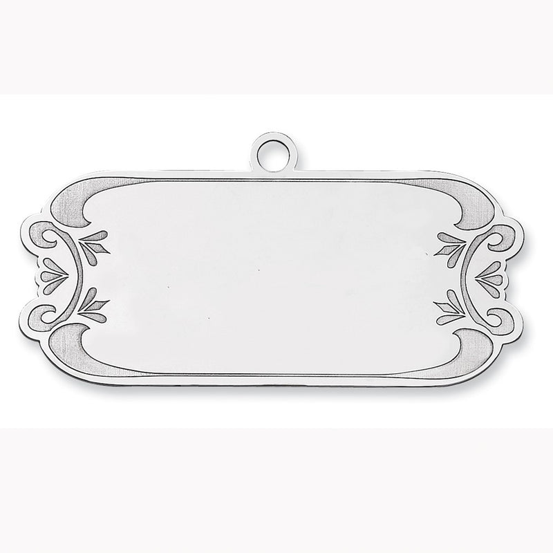 Sterling Silver Rhodium-Plated Blank Christmas Gift Tag