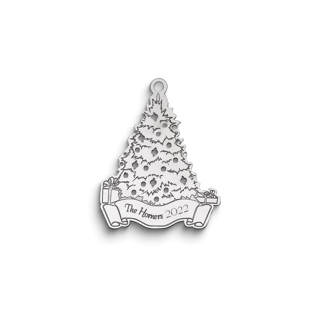Sterling Silver Rhodium-Plated Christmas Tree Ornament