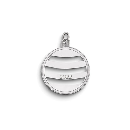 Sterling Silver Rhodium-Plated Christmas Ornament With Personalization