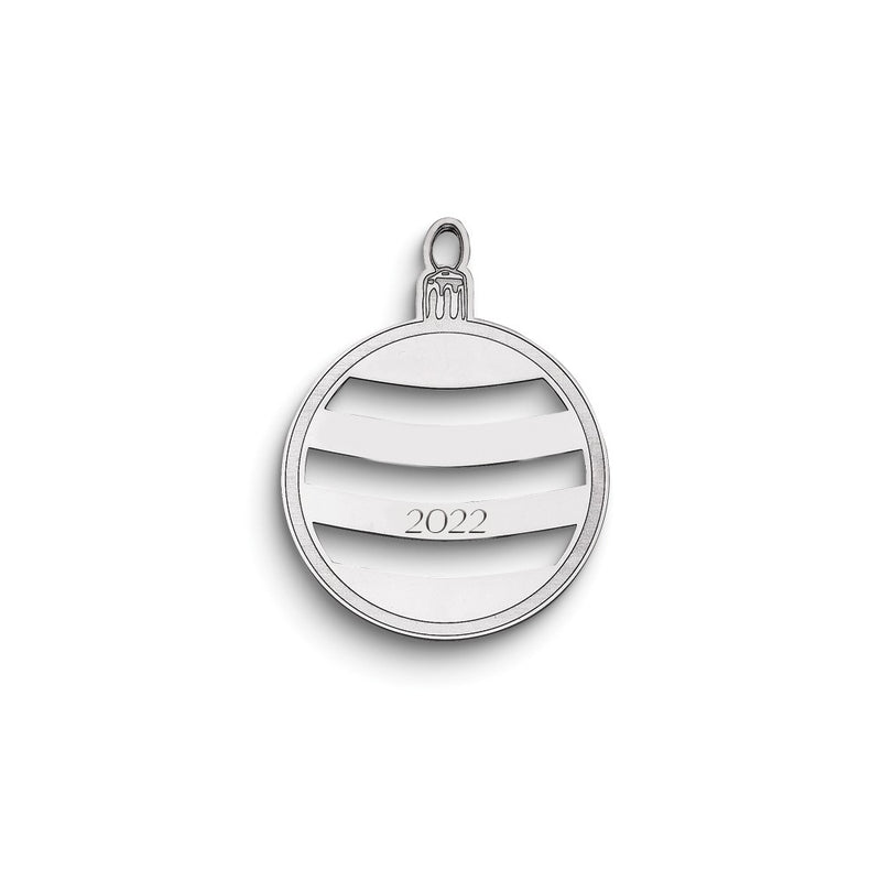 Sterling Silver Rhodium-Plated Christmas Ornament With Personalization