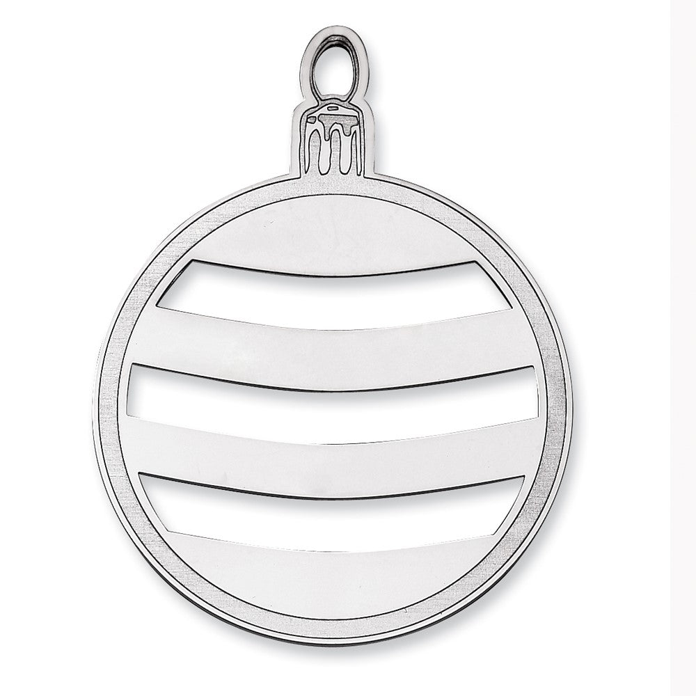 Sterling Silver Rhodium-Plated Blank Christmas Ornament